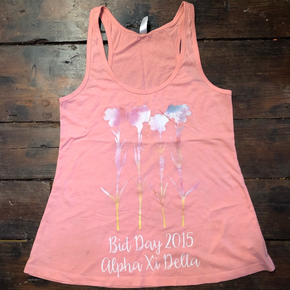 Alpha Xi Delta pink tank top